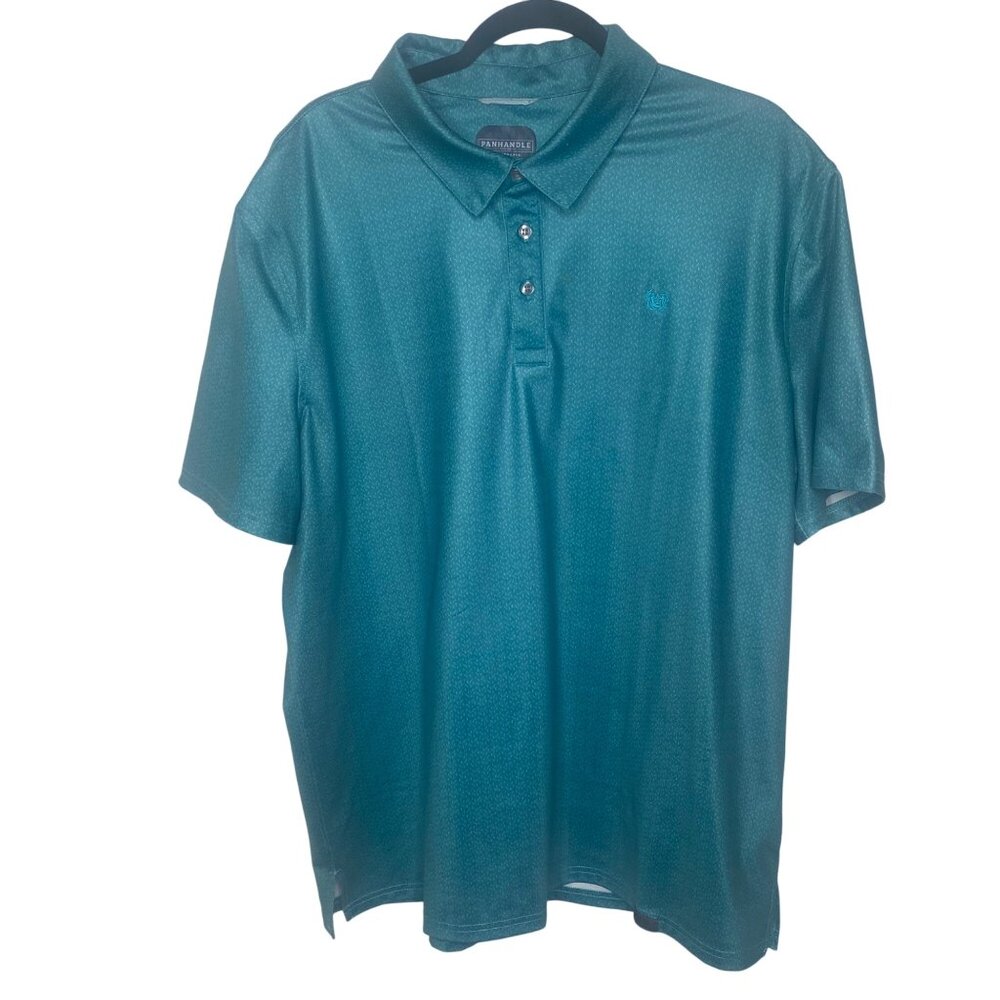 Panhandle Performance Polo Shirt Mens XL Teel‎ Green Active Preppy Sports